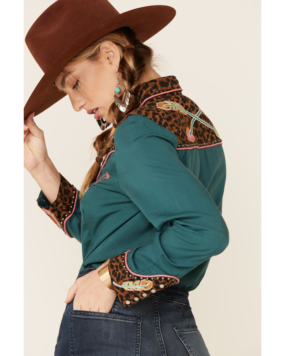Cheetah western shirt clearance