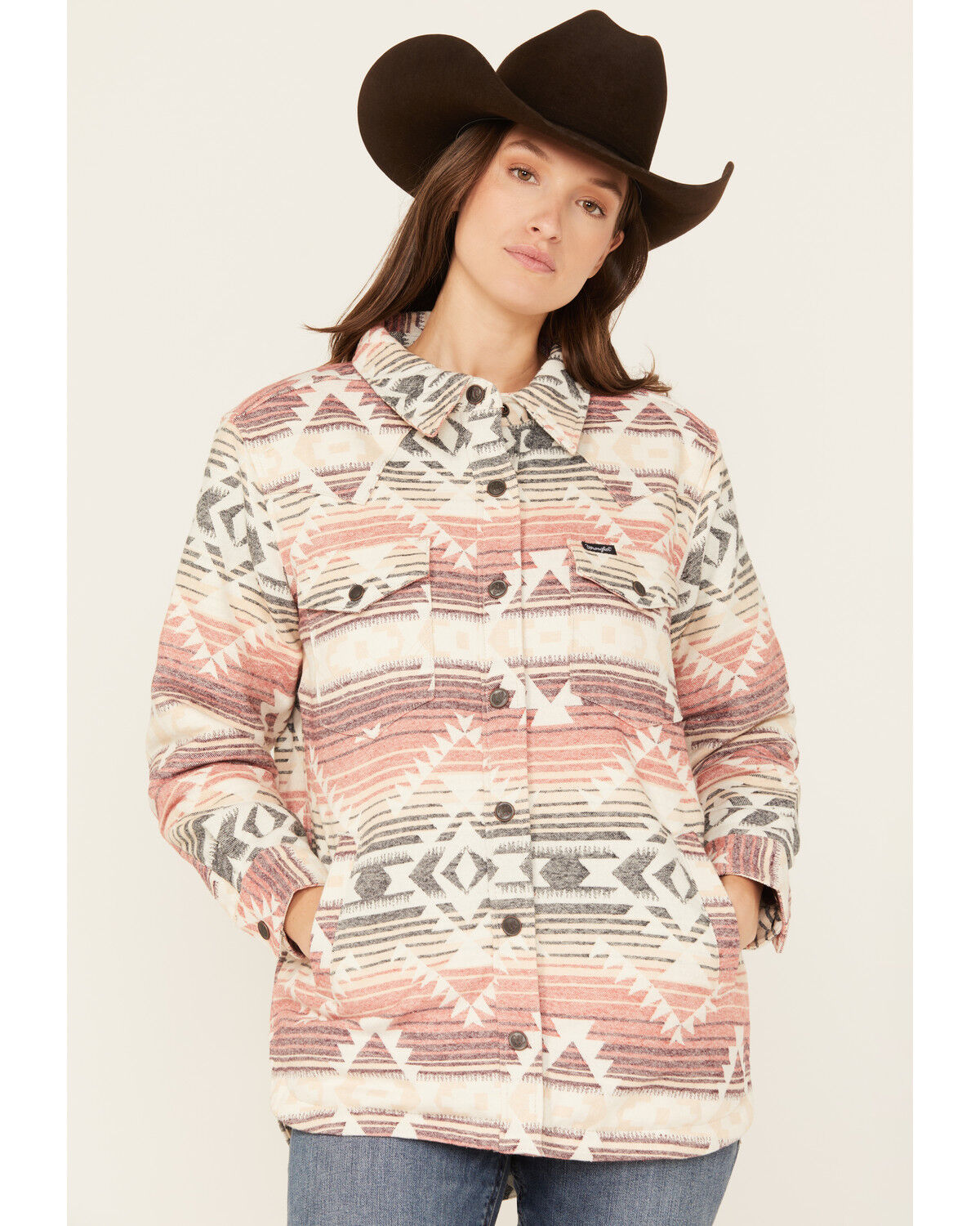 Image #1 - Wrangler Retro Women's Jacquard Southwestern Print Shacket, Multi, hi-res