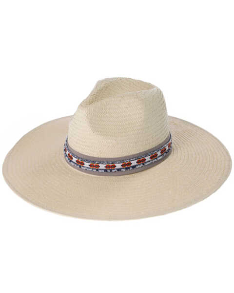 Peter Grimm Women's Natural Wailea Fiber Straw Western Resort Hat , Natural, hi-res