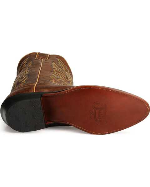 Image #5 - Justin Men's Marbled Deerlite Western Boots - Medium Toe, Chestnut, hi-res