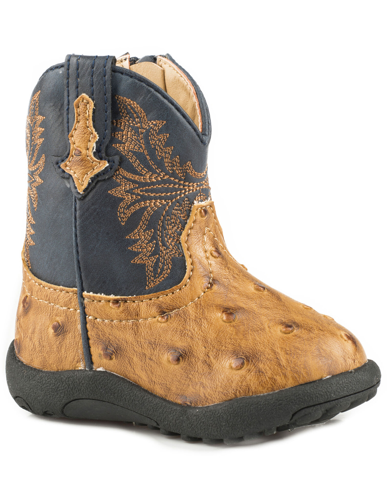 Image #1 - Roper Infant Boys' Cowboy Cool Cowbabies Boots - Round Toe, Tan, hi-res