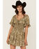 Image #2 - Angie Women's Floral Print Smocked Waist Mini Dress, , hi-res
