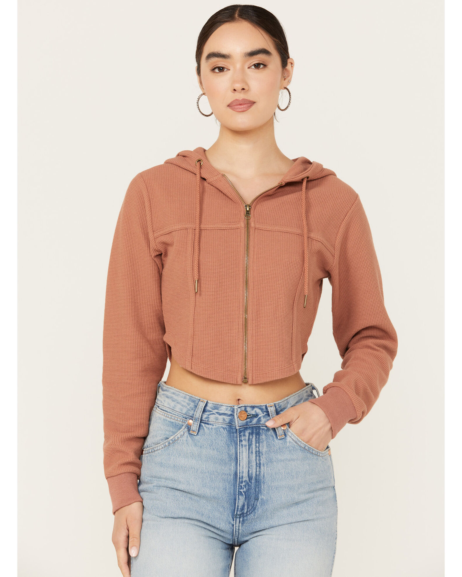 Cleo Wolf Women s Corset Cropped Hoodie