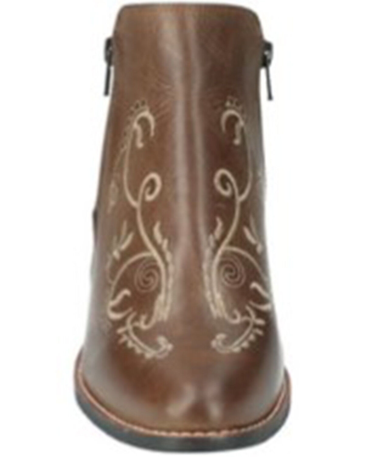 Image #4 - Smoky Mountain Women's Emily Distressed Western Booties - Round Toe, Brown, hi-res