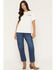 Image #1 - Wrangler Women's Rustlers Retreat Dark Wash High Rise Sleek Barrel Denim Jeans, Dark Wash, hi-res