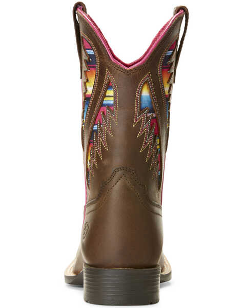 Image #3 - Ariat Girls' VentTEK Quickdraw Serape Western Boots - Broad Square Toe, Brown, hi-res