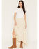 Image #1 - Wild Moss Women's Floral Print High-Low Midi Skirt, Cream, hi-res