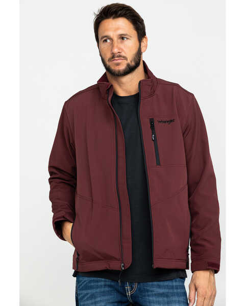 Wrangler Men's Trail Fleece Lined Zip Front Jacket , Burgundy, hi-res
