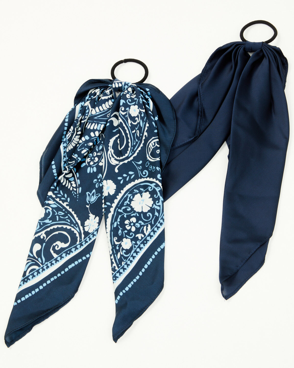 Image #2 - Idyllwind Women's Peyton Bandana Print Hair Tie Set - 2 Piece, Dark Blue, hi-res