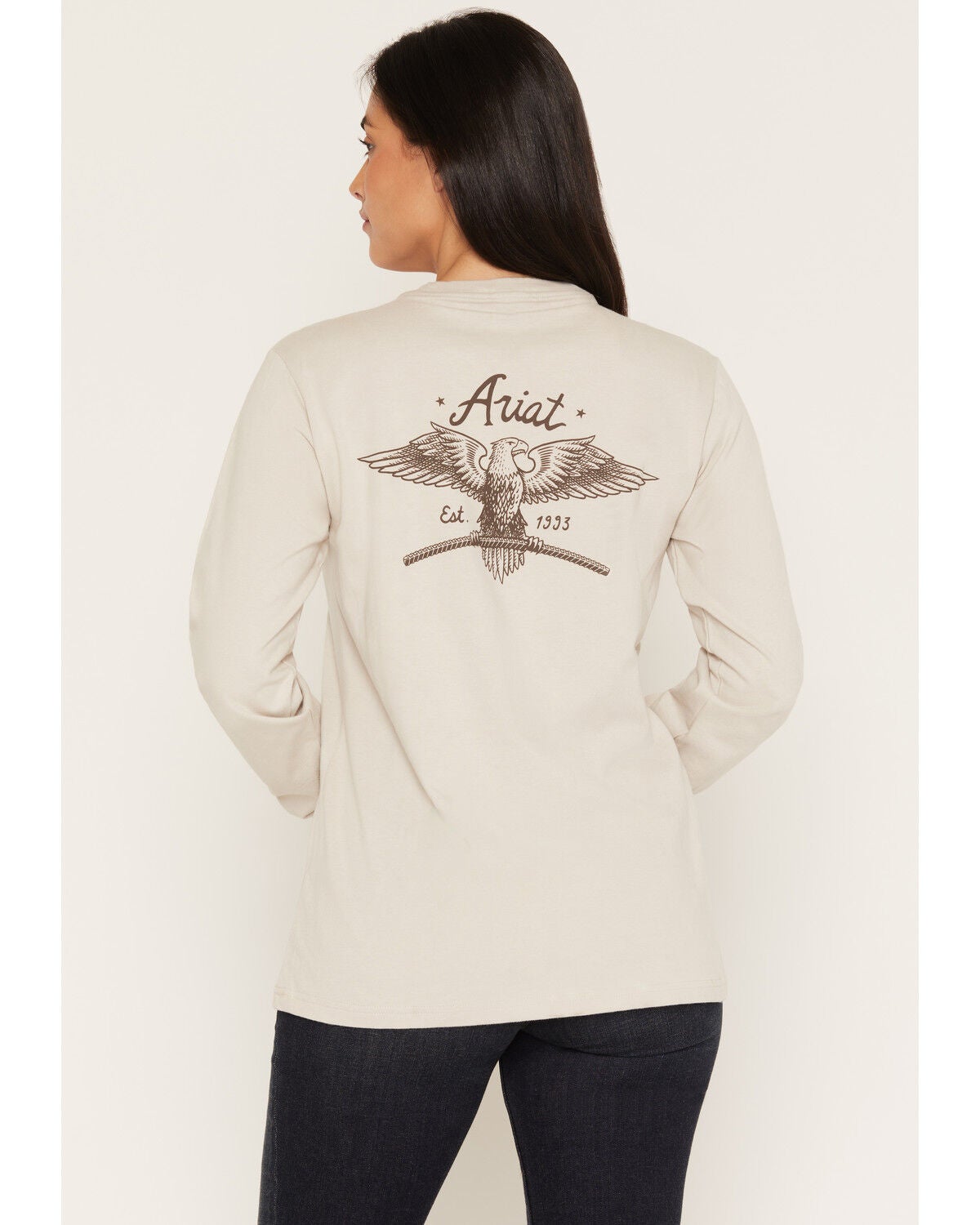 Ariat Women's Rebar Cotton Strong Flying Eagle Long Sleeve Work T-Shirt, Grey, hi-res