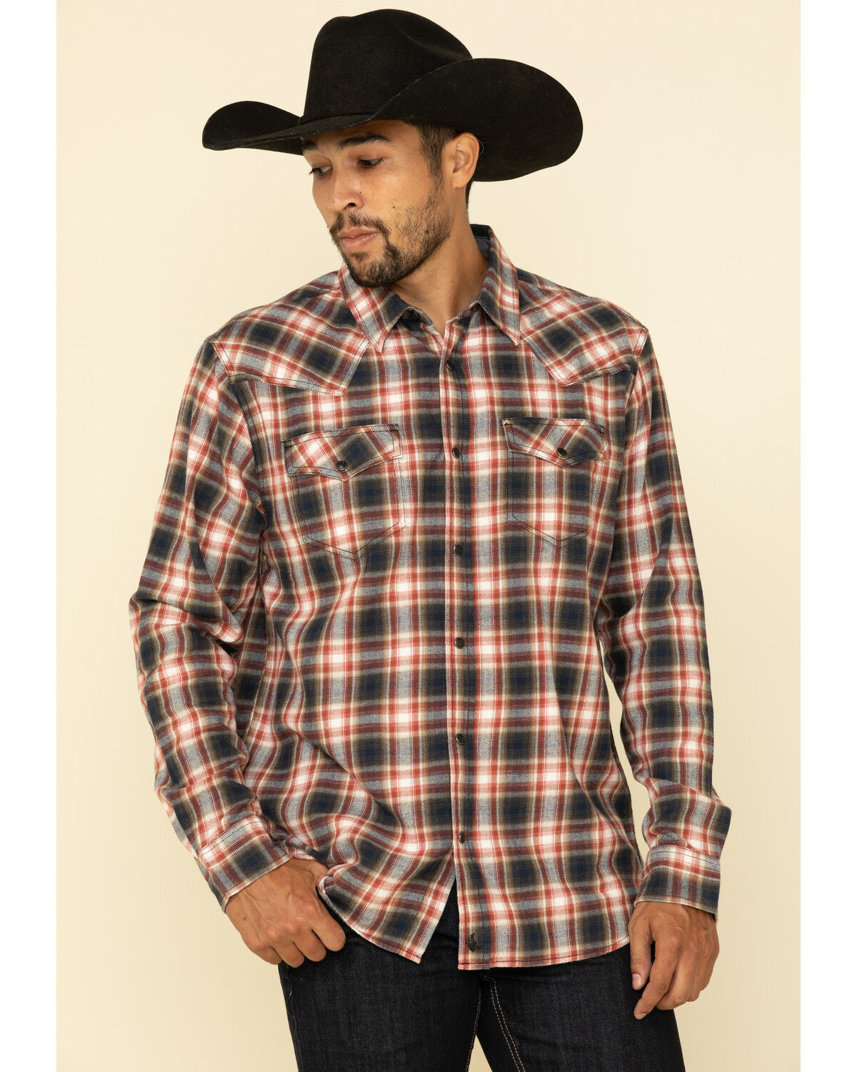 Image #1 - Cody James Men's Spruce Plaid Long Sleeve Western Flannel Shirt - Tall, , hi-res