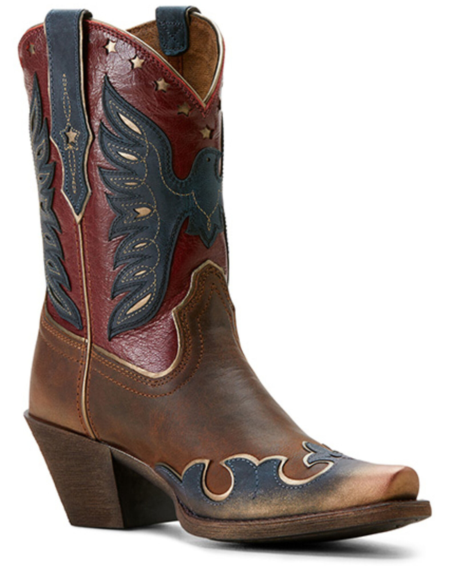 Ariat Dusted Fresh Denim sassy Brown eagle Bravery Women s Western Boots 10053785 Size 7