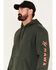 Image #2 - Hawx Men's Season Logo Hooded Work Sweatshirt, Green, hi-res
