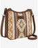 Image #1 - Wrangler Women's Sherpa Southwestern Print Canvas Crossbody Bag, Brown, hi-res