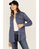 Image #1 - Ariat Women's FR Beverly Geo Print Long Sleeve Snap Work Shirt, Navy, hi-res