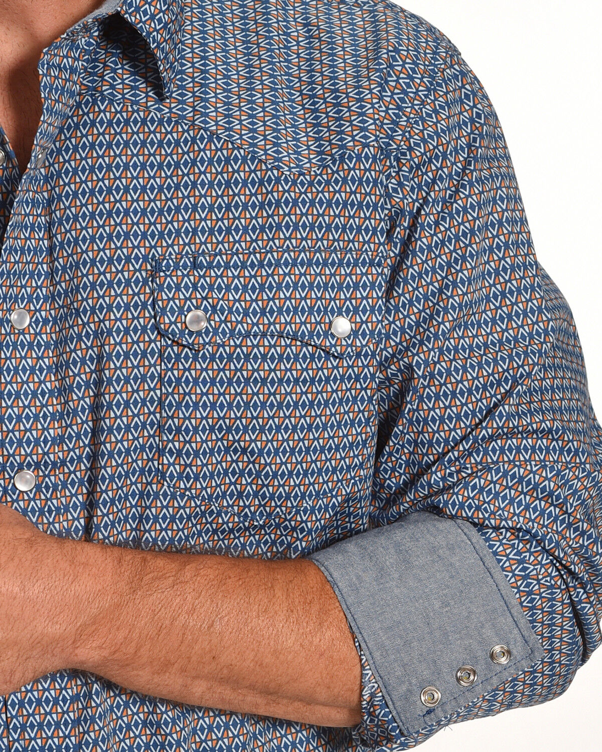 Image #3 - Roper Men's Geo Print Long Sleeve Snap Western Shirt, , hi-res