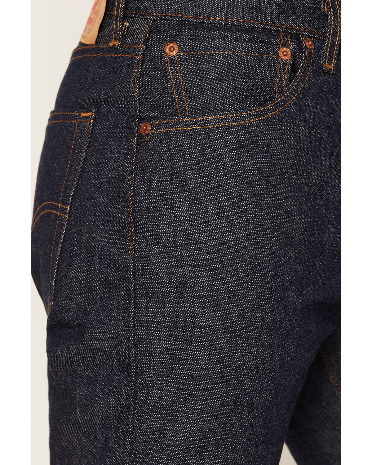 Image #2 - Levi's Men's 501 Original Shrink-to-Fit Regular Straight Leg Jeans, Indigo, hi-res