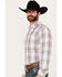 Image #2 - Resistol Men's Sulphur Plaid Print Long Sleeve Button Down Western Shirt, Blue/red, hi-res