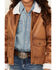 Image #3 - Shyanne Girls' Faux Shearling Cropped Jacket, Chocolate, hi-res