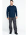 Hawx Men's Navy Logo Crew Long Sleeve Work T-Shirt - Big , Navy, hi-res