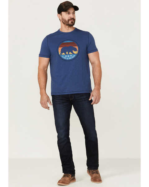 Image #2 - Flag & Anthem Men's Bear Stripes Medium Circle Graphic T-Shirt , Medium Blue, hi-res