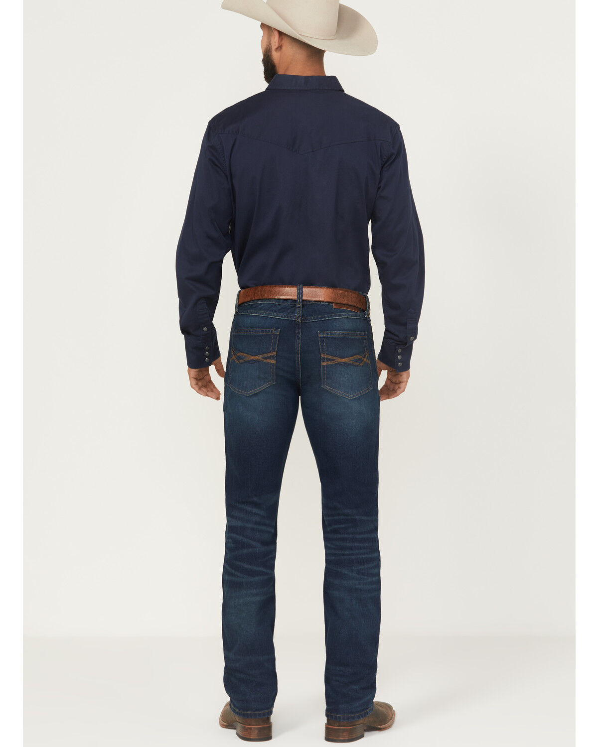 Image #3 - RANK 45® Men's Coyote Dark Wash Slim Straight Durable Stretch Denim Jeans, Dark Wash, hi-res