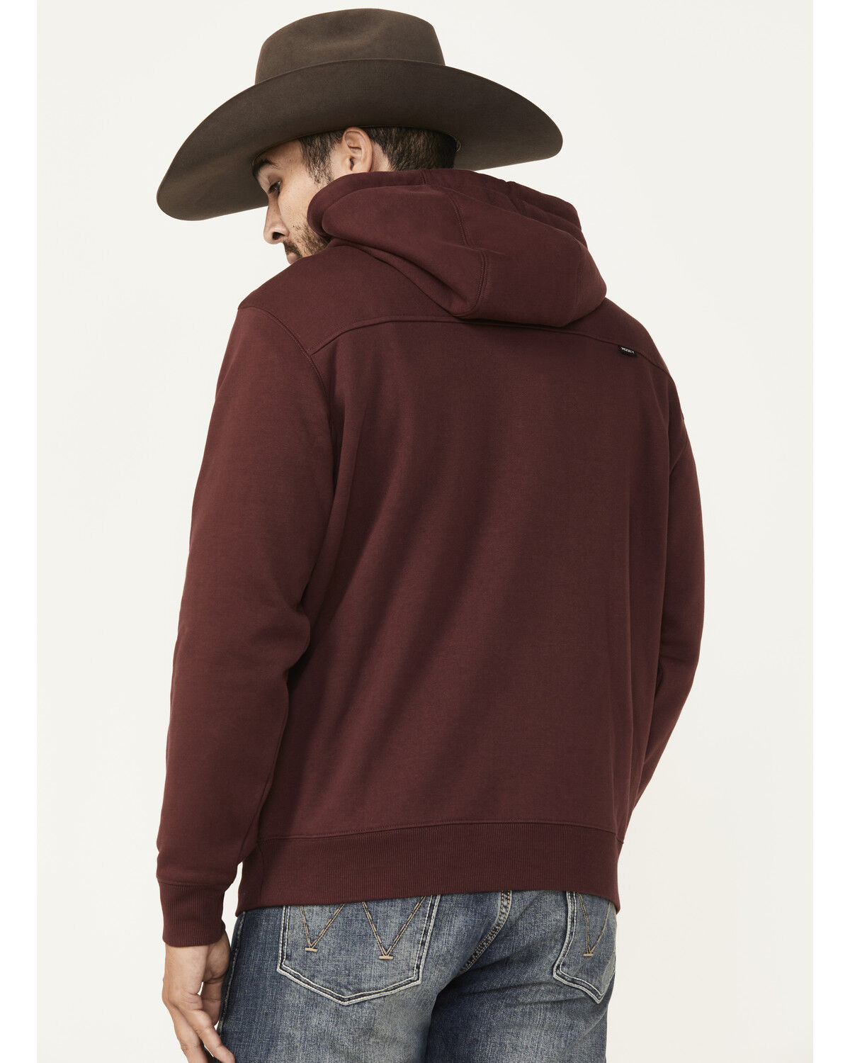 Image #4 - Hooey Men's Boot Barn Exclusive Embroidered Logo Hooded Sweatshirt, Maroon, hi-res