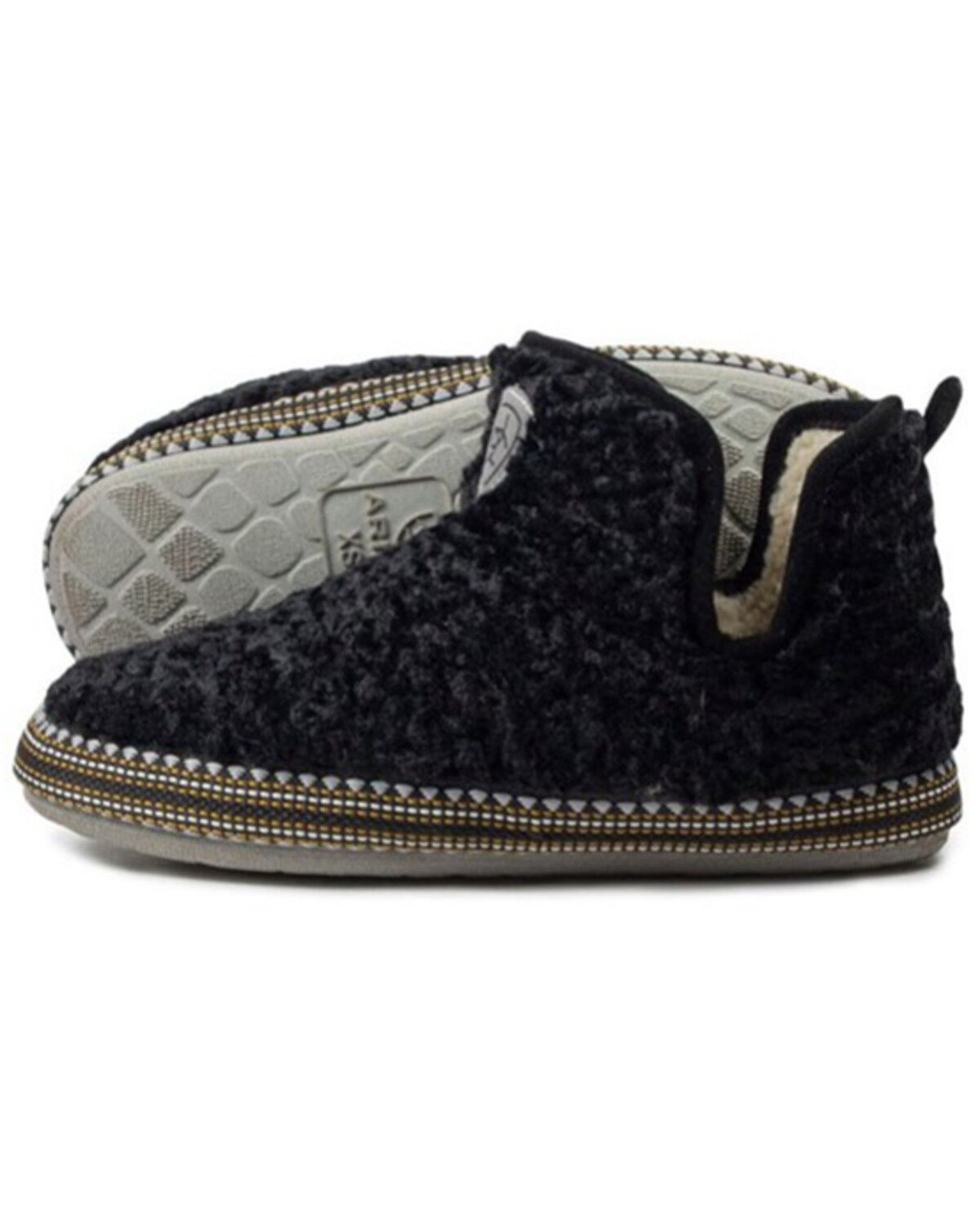 Image #1 - Ariat Women's Fleece Denim Slippers - Moc Toe, Black, hi-res