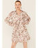 Image #1 - Lovestitch Women's Flowy Lace Trim Shirt Dress, Rose, hi-res