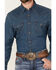 Image #3 - Wrangler Men's Dark Wash Denim Long Sleeve Snap Western Shirt, Dark Wash, hi-res