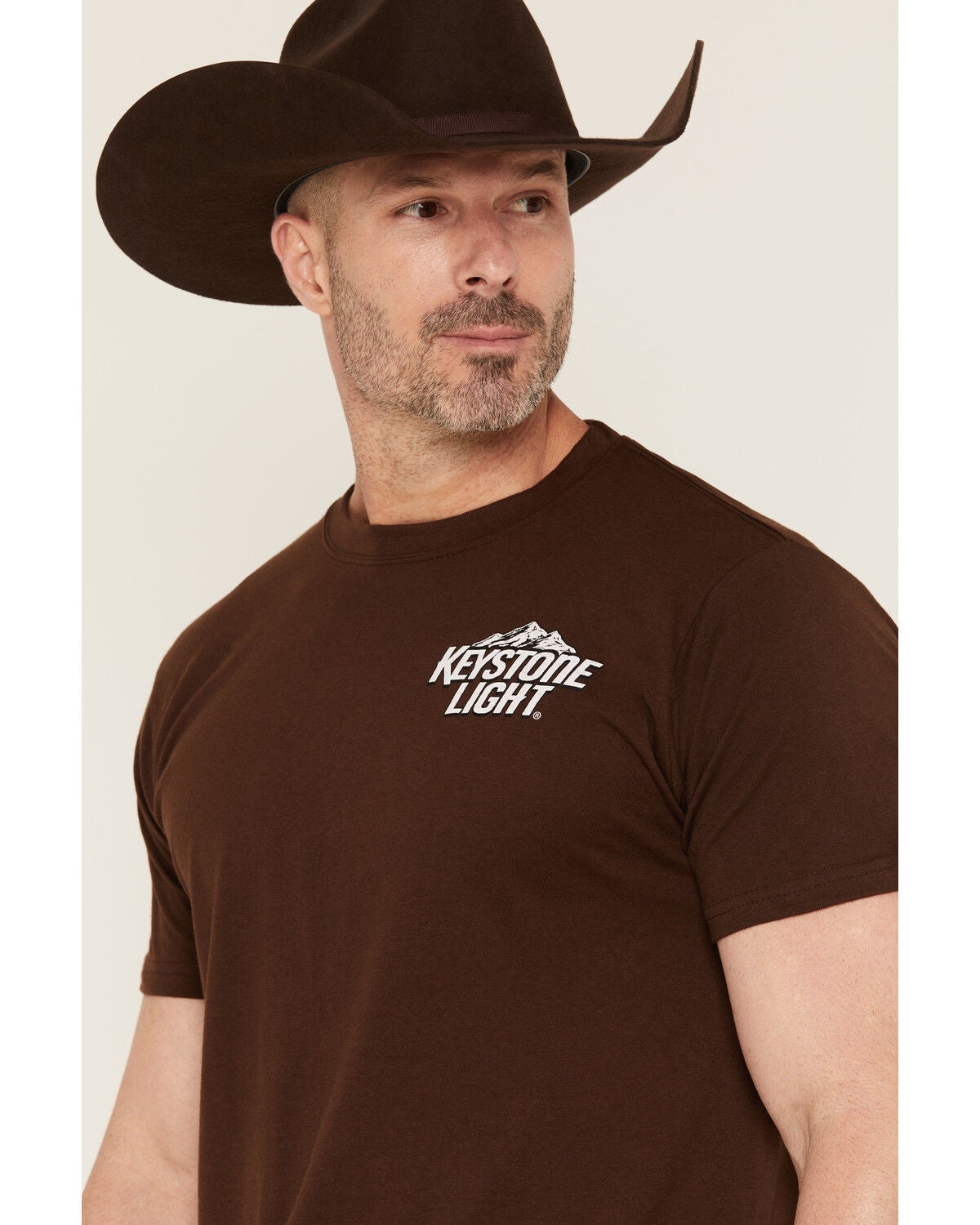 Image #3 - Changes Men's Keystone Light Duck Short Sleeve Graphic T-Shirt, Dark Brown, hi-res