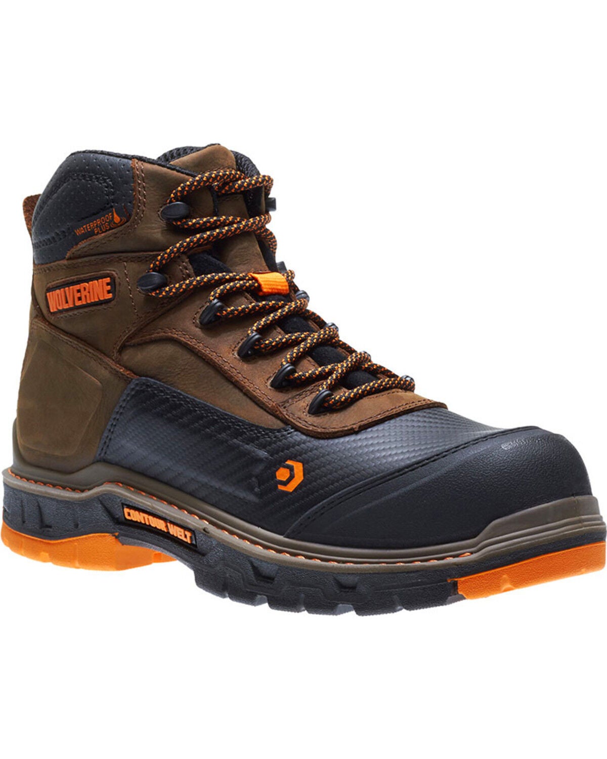 Wolverine Men's Overpass Carbonmax 6" Waterproof Boots - Composite Toe, Brown, hi-res