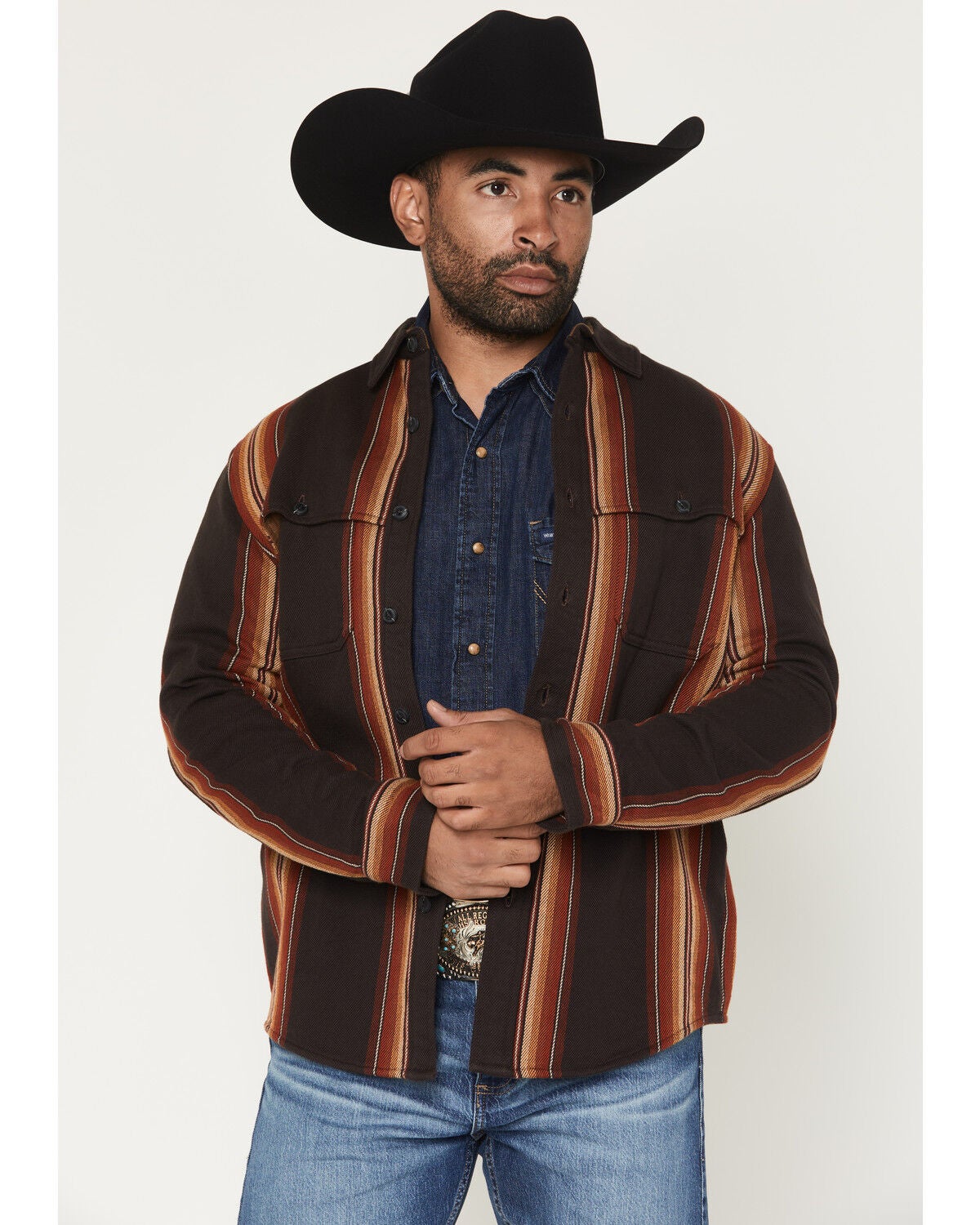 Image #1 - Pendleton Men's Weston Striped Long Sleeve Button-Down Flannel Shirt, Brown, hi-res