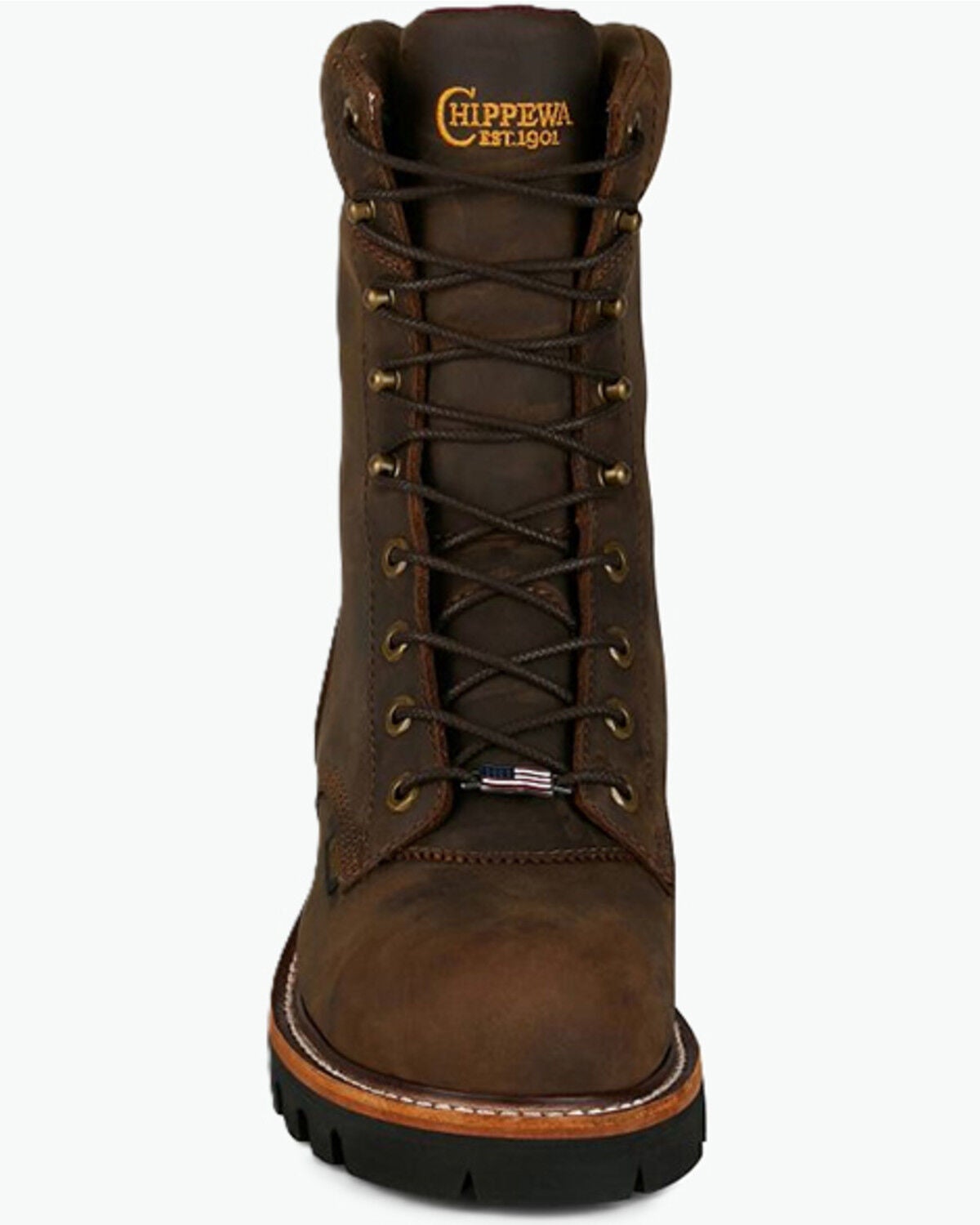 Image #2 - Chippewa Men's Super Logger 9" Waterproof Work Boots - Steel Toe, Brown, hi-res
