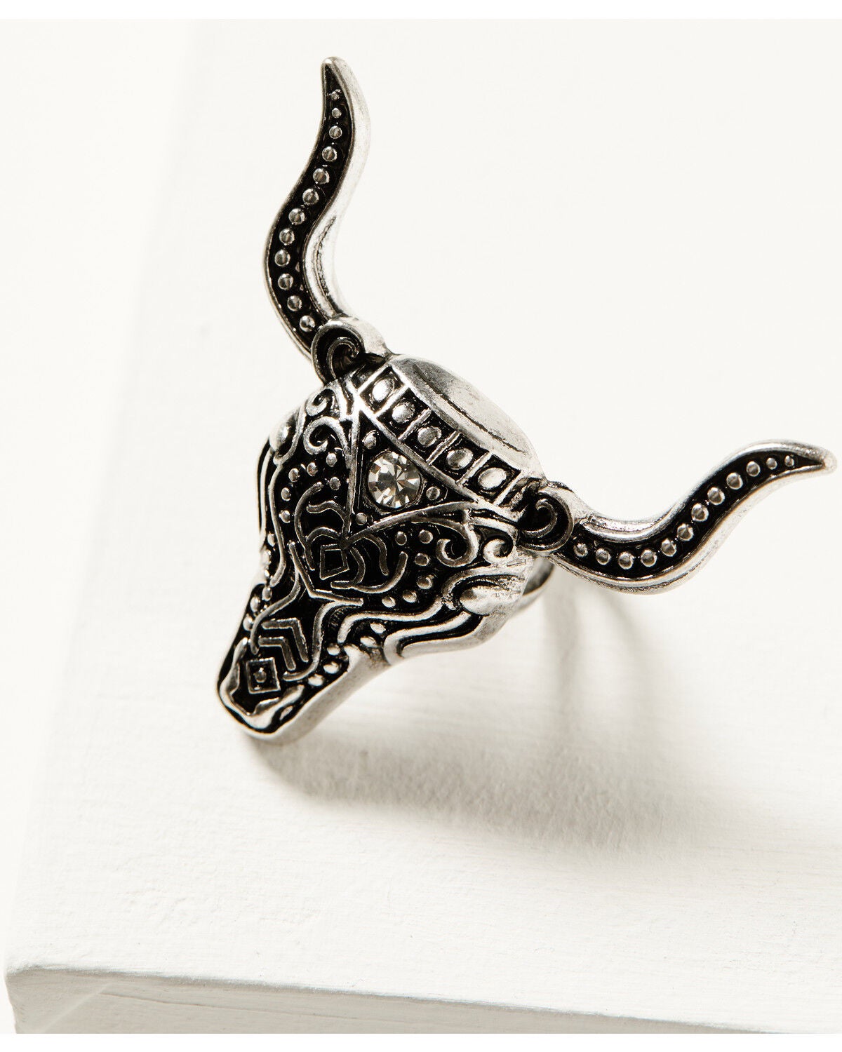 Image #2 - Shyanne Women's Sierra Winter Longhorn Statement Ring, Silver, hi-res