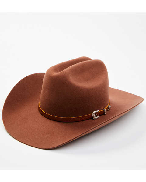 Shyanne Women's Cattleman Crease Wool Felt Western Hat, Brown, hi-res