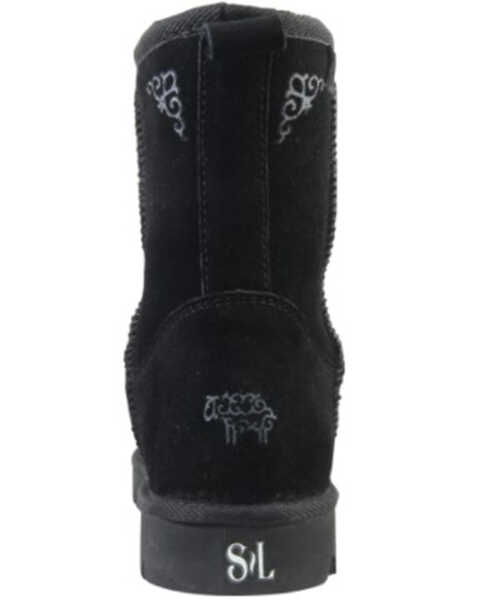 Image #5 - Superlamb Women's Argali 7.5" Suede Leather Pull On Casual Boots - Round Toe , Black, hi-res