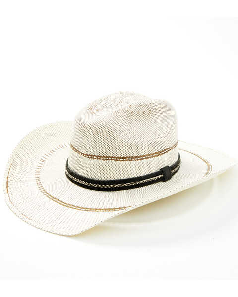 Image #1 - Peter Grimm Kemosabe Straw Cowboy Hat, White, hi-res