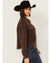 Image #2 - Cleo + Wolf Women's Adam Quilted Button-Down Shacket, Chocolate, hi-res