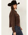 Image #2 - Cleo + Wolf Women's Adam Quilted Button-Down Shacket , Chocolate, hi-res