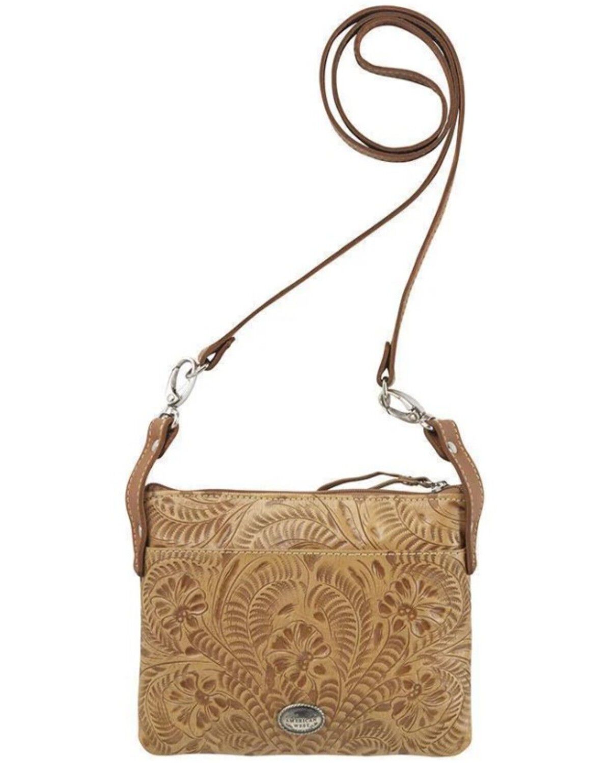 Image #2 - American West Women's Trail Rider Crossbody Bag, Tan, hi-res