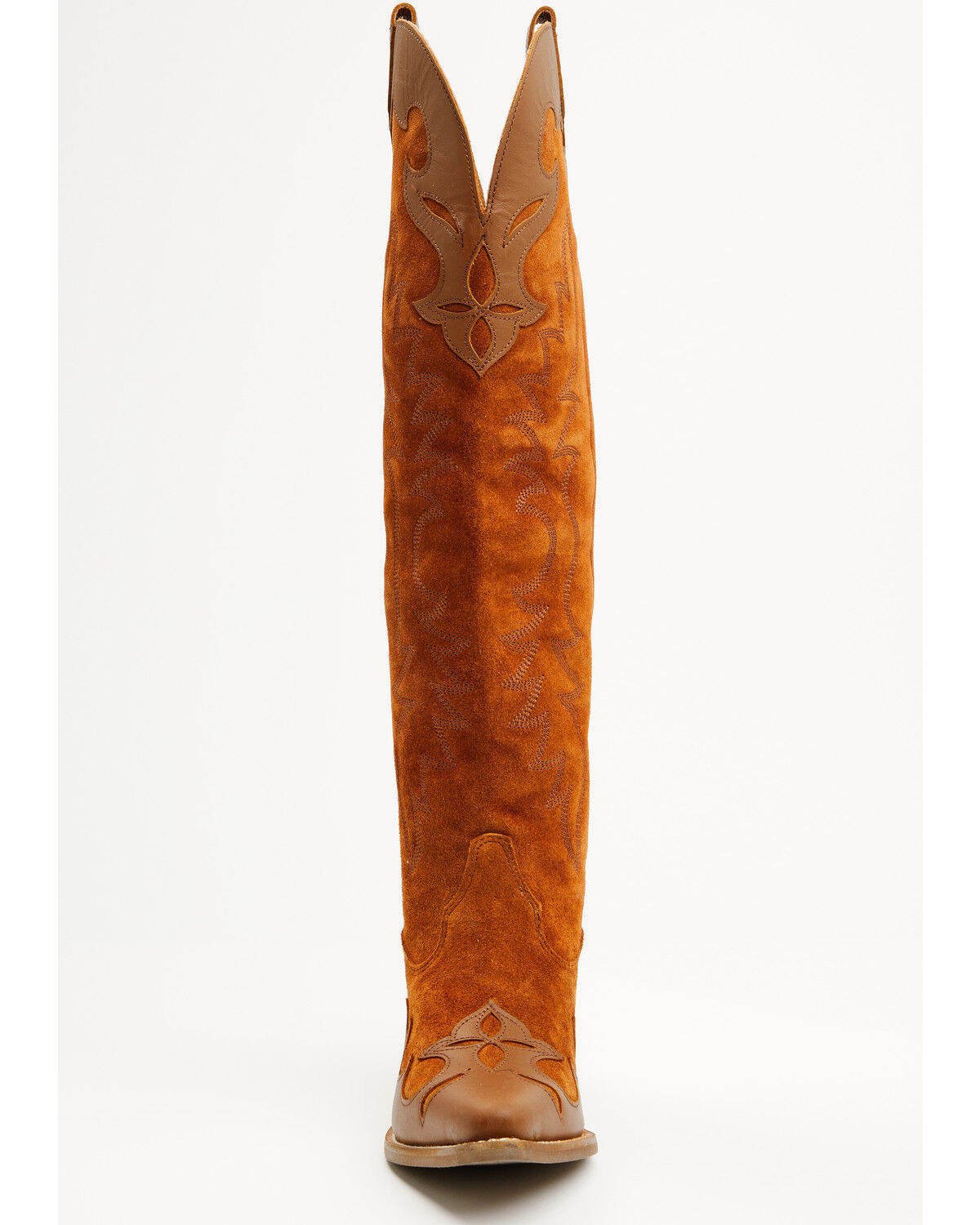 Image #4 - Dingo Women's Drama Queen Suede Tall Boots - Snip Toe, Camel, hi-res