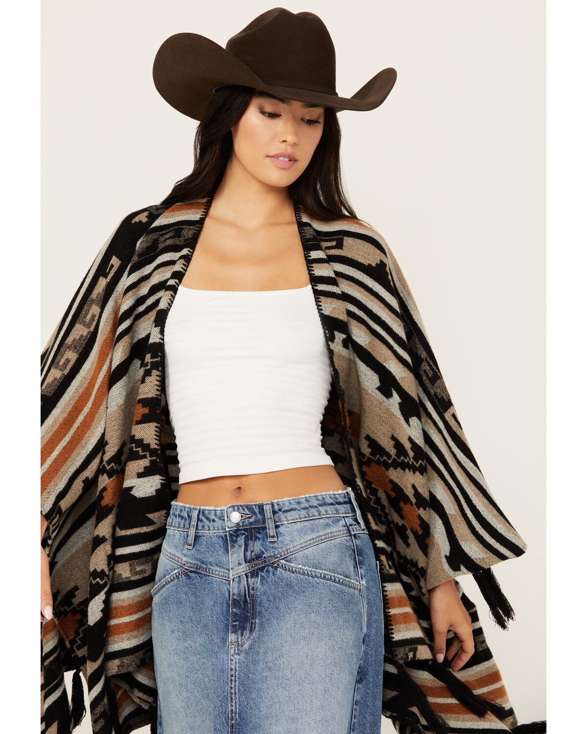 Image #2 - Shyanne Women's Southwestern Print Blanket Shawl, Beige, hi-res