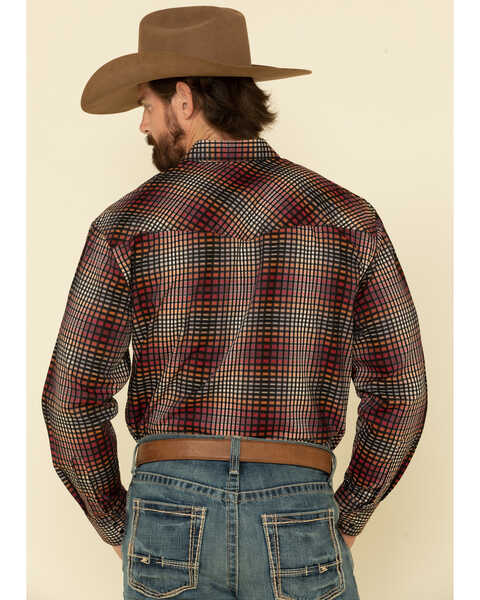 Image #2 - Resistol Men's Multi Chestnut Check Plaid Long Sleeve Western Shirt , Multi, hi-res