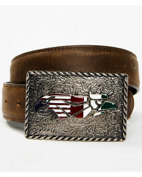 Image #1 - Cody James Men's Hecho En Mexico Novelty Buckle Belt, Brown, hi-res