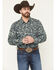 Image #1 - Gibson Trading Co Men's Hubert Floral Print Long Sleeve Snap Stretch Western Shirt - Big, Navy, hi-res