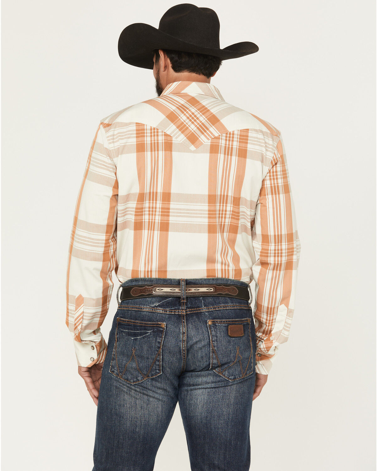 Image #4 - Kimes Ranch Men's Double R Plaid Print Long Sleeve Snap Western Shirt, Brown, hi-res