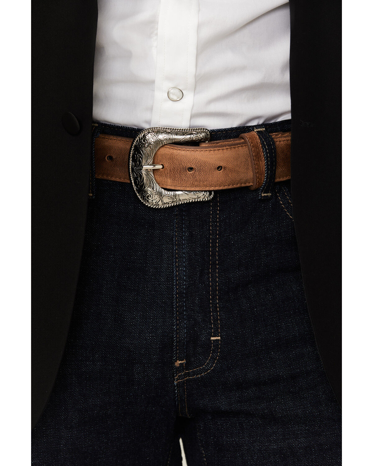 Image #4 - Cody James Black 1978® Men's Smooth Leather Belt, Distressed Brown, hi-res