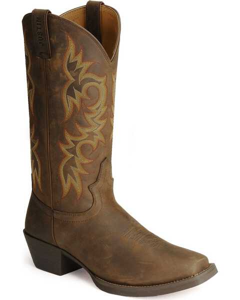 Justin Men's Stampede Western Apache Western Boots - Square Toe, Sorrel, hi-res