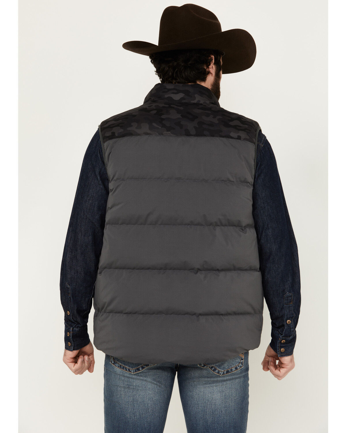Image #4 - Brothers and Sons Men's Reversible Sherpa Down Vest, Black, hi-res
